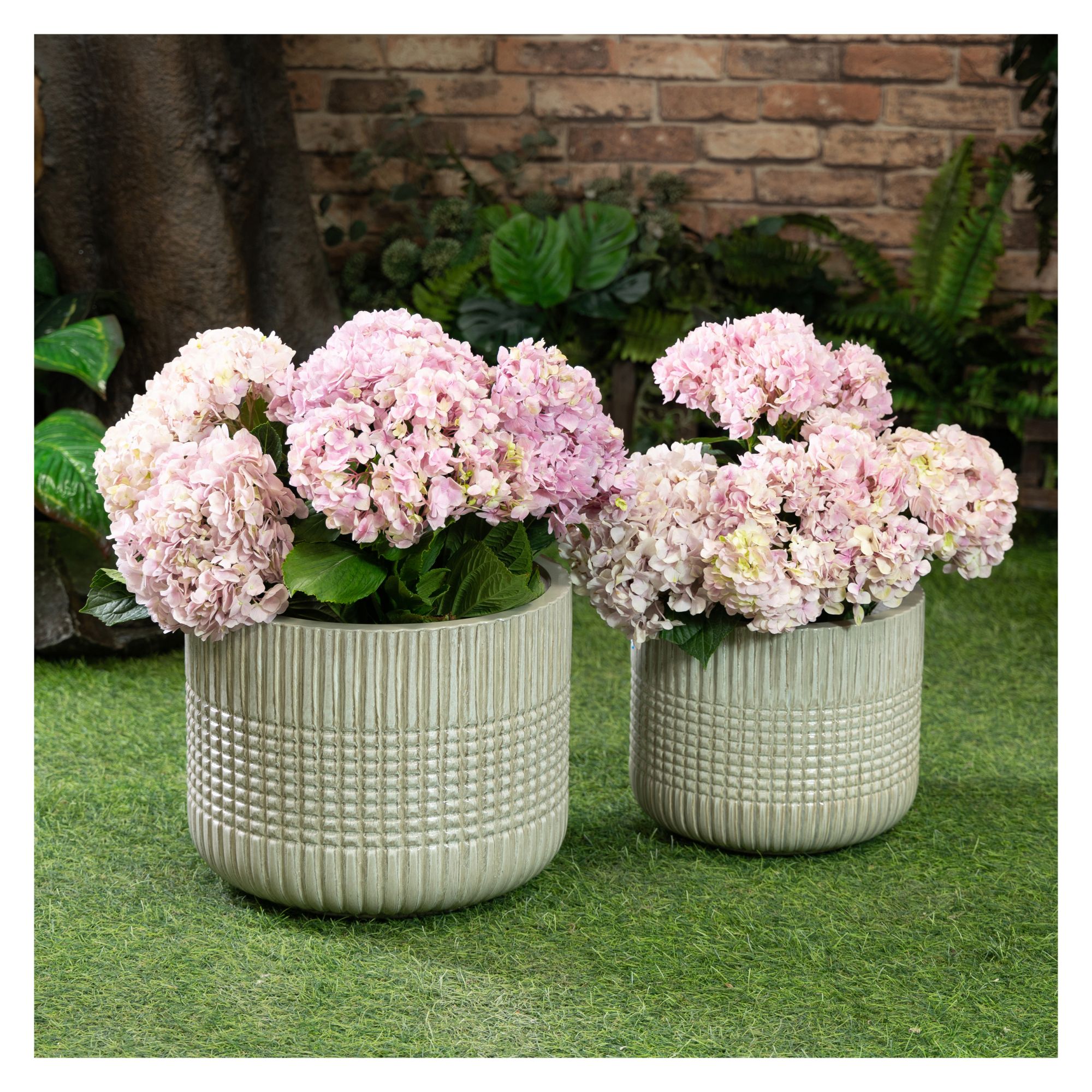 spicygem × cj plants x 鶴仙園 studs pot Xnuuk Weathered Planter - 27.5 Tall Textured Vessel - Large