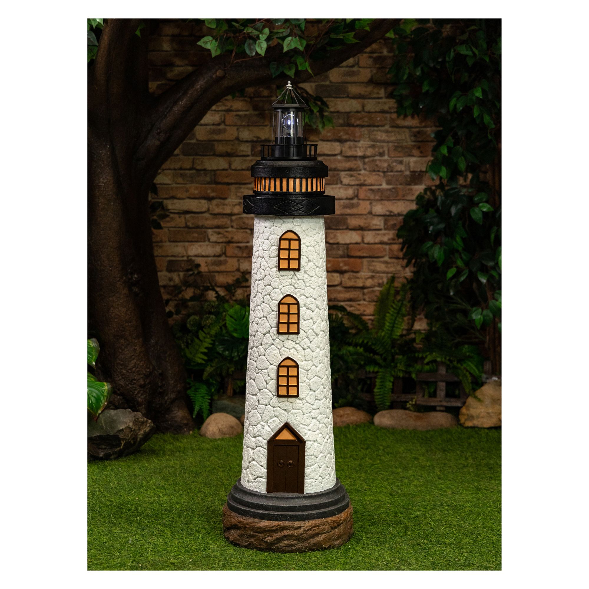 BJ 48&quot; Solar Lighthouse - White