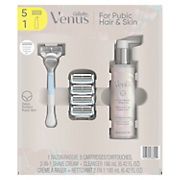 Gillette Venus Intimate Shaving Set With Women's Razor, 5 Blade Refills, and 2-in-1 Cleanser