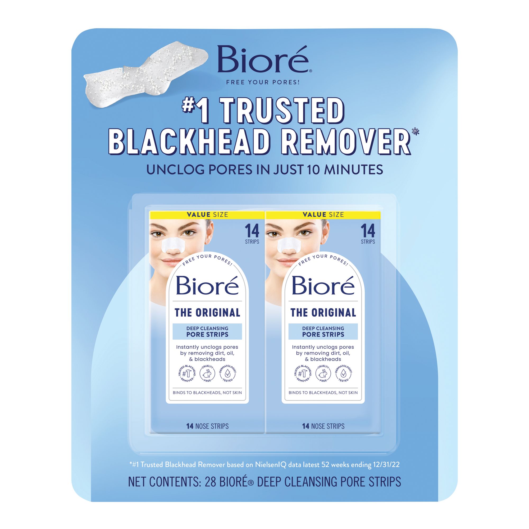 Biore Original Deep Cleansing Oil-Free Blackhead Remover Strips, 24 ct.