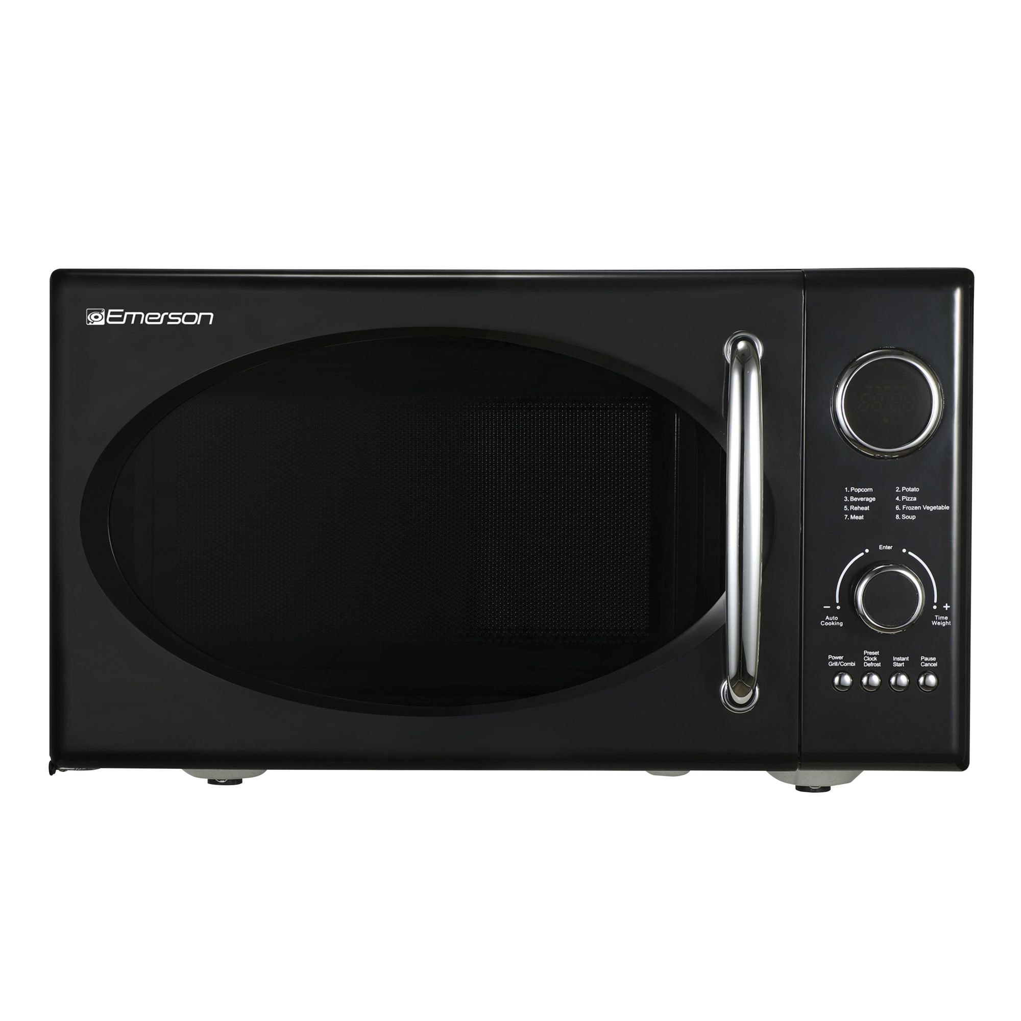 Black+Decker 0.9-Cubic Foot Pull Handle Microwave in Black