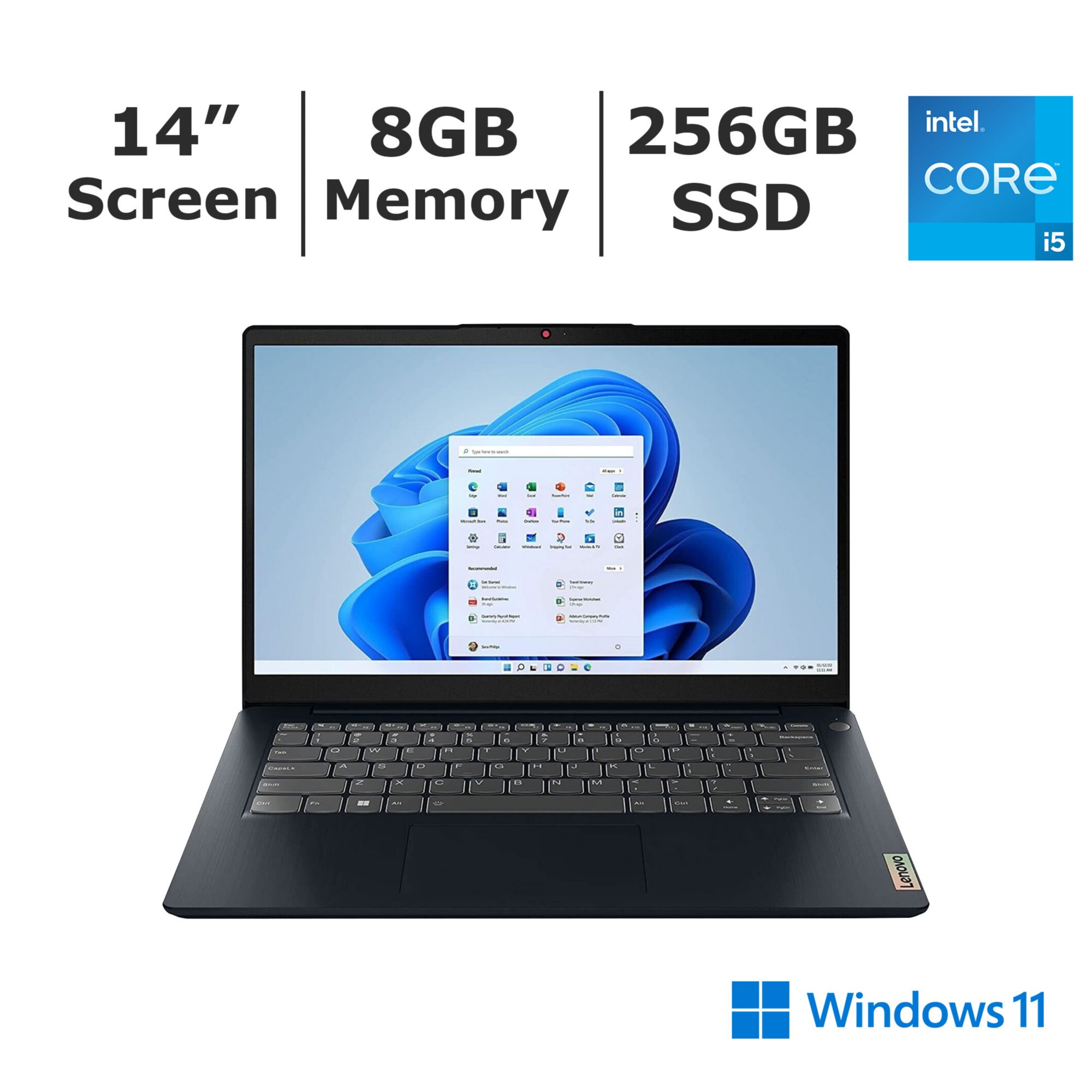 ASUS VivoBook 14 Slim Laptop, 14 FHD Display, Intel Core i3-1215U CPU,  Intel UHD Graphics, 4GB DDR4 RAM, 128GB SSD, Fingerprint Sensor, Windows 11