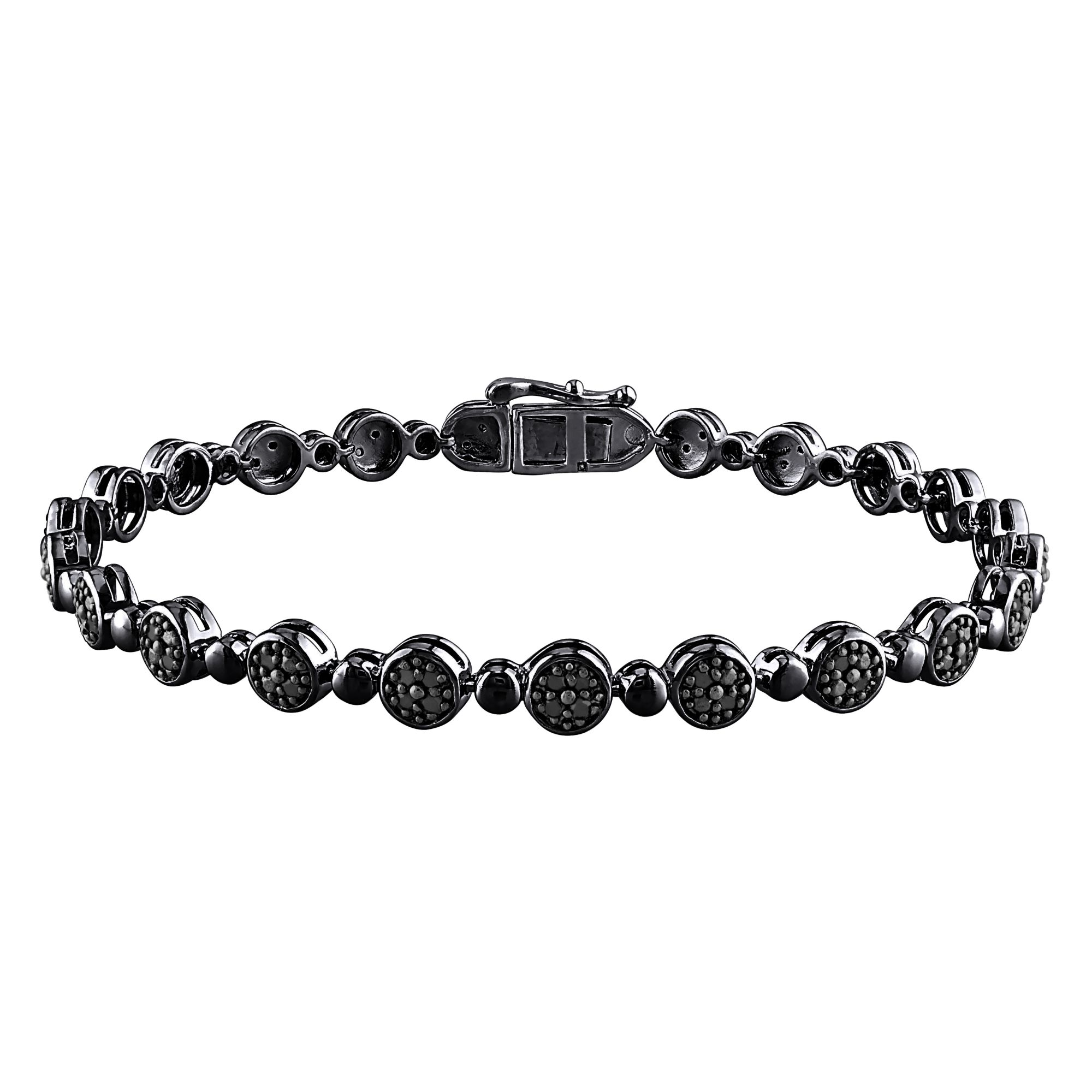50 ct. t.d.w. Black Diamond Tennis Bracelet in Black Rhodium Plated Sterling Silver BJ s Wholesale Club