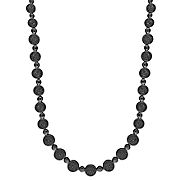 .50 ct. t.w. Black Diamond Tennis Necklace in Black Rhodium Plated Sterling Silver