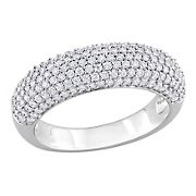 .80 ct. t.g.w. Created Moissanite Semi-Eternity Ring in Sterling Silver