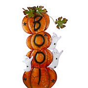 Northlight 33&quot; Orange and Black Stacked Pumpkins Outdoor Halloween Decoration