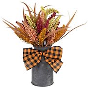 Northlight 18&quot; Autumn Harvest Foliage in Canister Floral Decoration