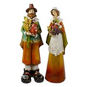 Northlight Male and Female Wooden Pilgrim Figurines, 2 pc.