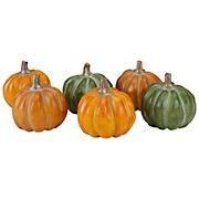 Northlight Boxed Orange and Green Pumpkin Thanksgiving Decorations, 6 pc.