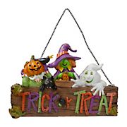 Northlight 13.5&quot; Trick or Treat Halloween Pumpkin, Ghost and Witch Wall Decoration