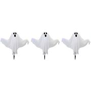 Northlight 20&quot; Lighted Ghost Halloween Lawn Stakes 20&quot;, 3 ct. - White
