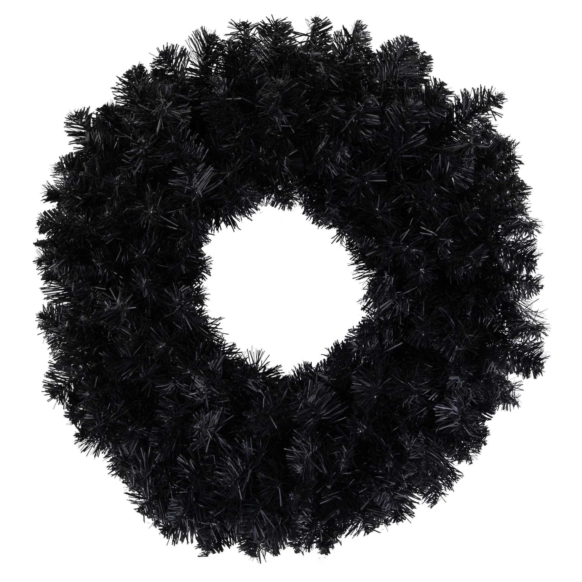 Northlight 24&quot; Black Colorado Spruce Artificial Halloween Wreath
