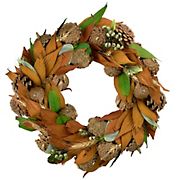 Northlight 12&quot; Fall Foliage and Pine Cones Artificial Autumn Harvest Wreath