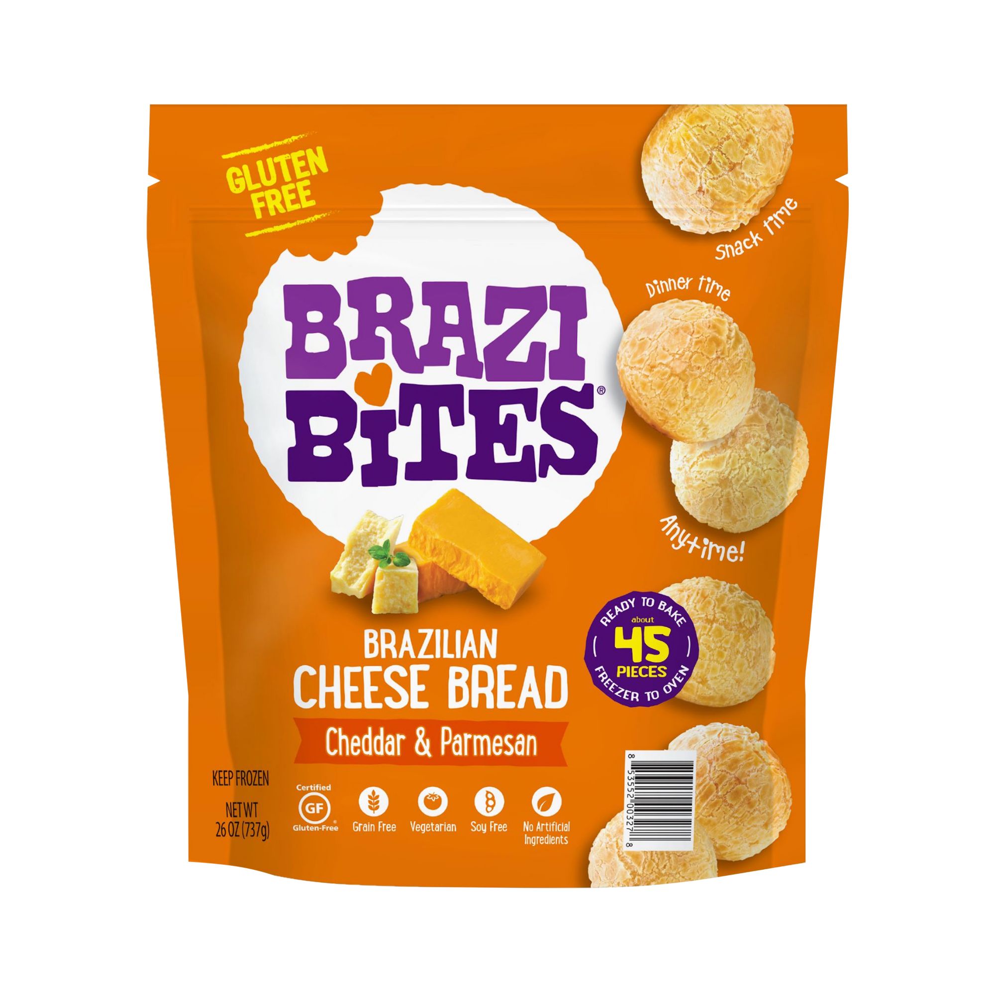 Brazi Bites Gluten-Free Cheddar & Parmesan Cheese Bread, 26 oz.