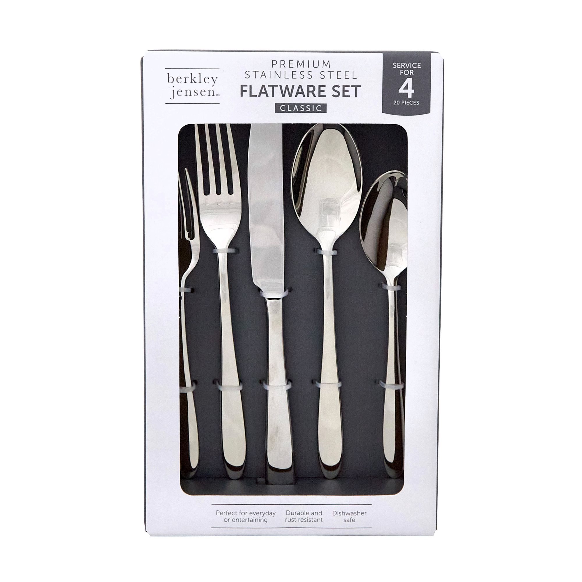 Berkley Jensen Stainless Steel Flatware Set, 20-Pc.