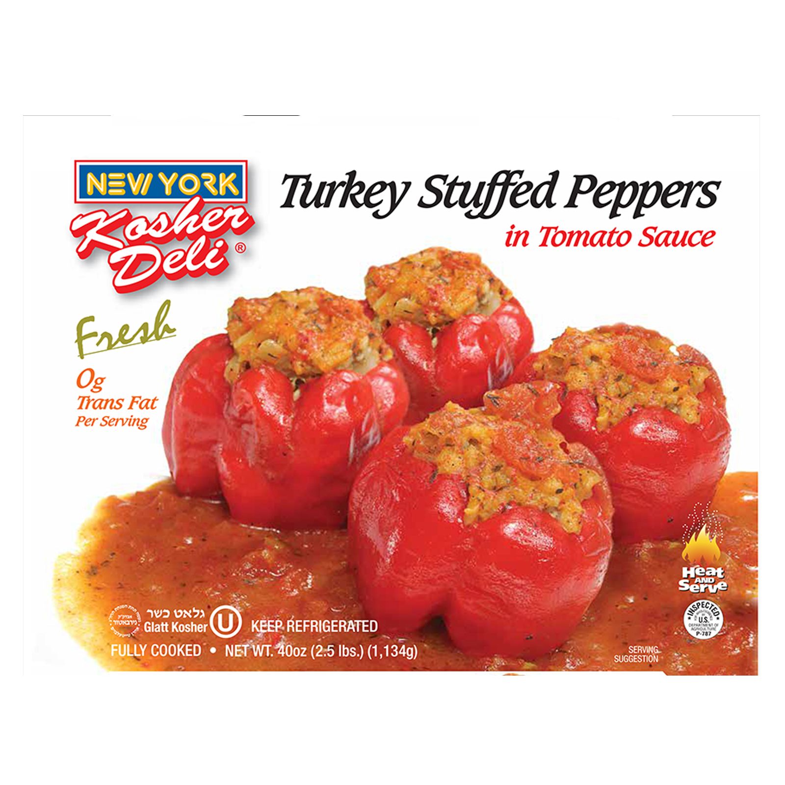 Mon Cuisine NY Kosher Stuffed Peppers, 2.5 lbs.