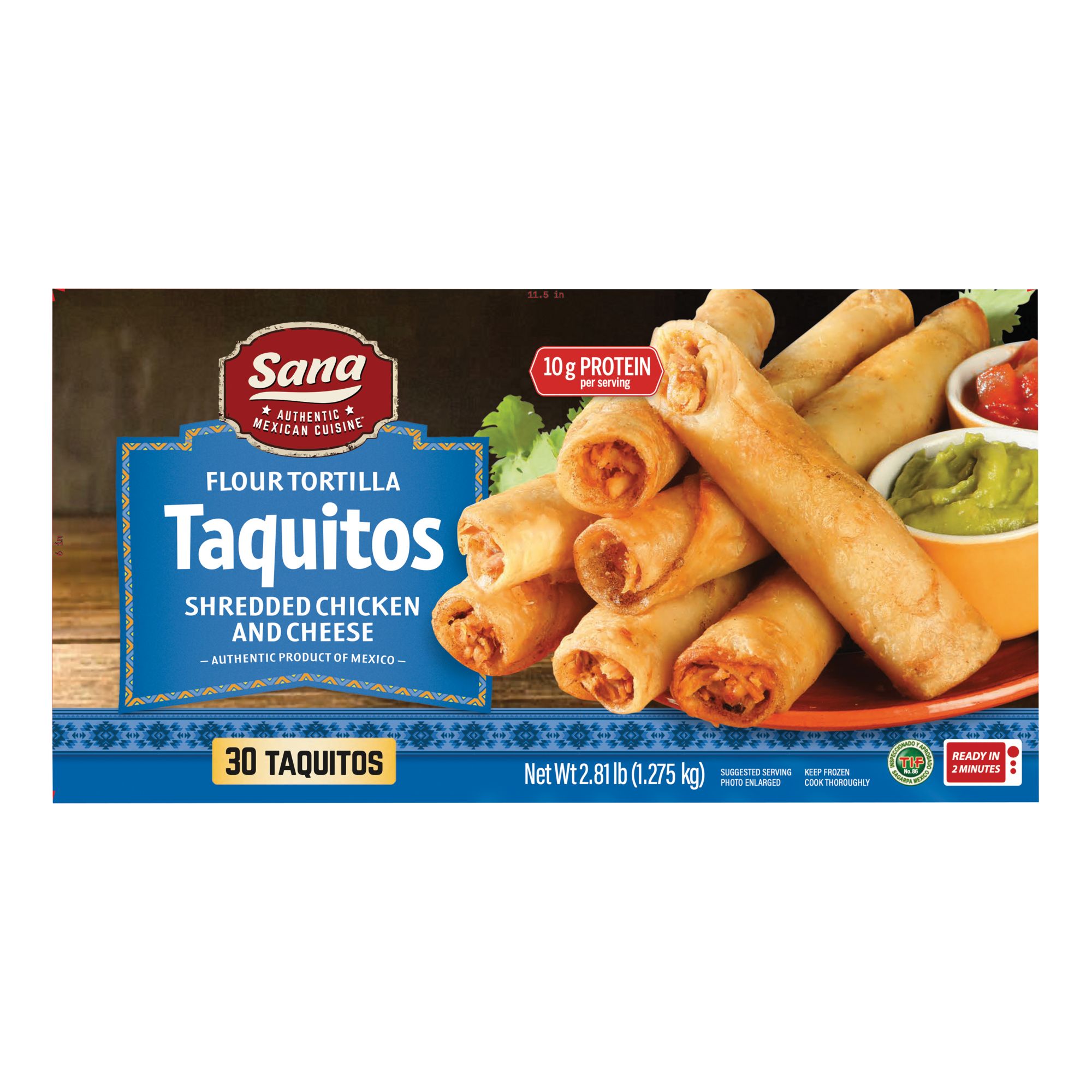 Sana Mexican Chicken & Cheese Taquitos, 30 ct.