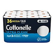 Cottonelle Ultra Clean Toilet Paper, 36 Mega Rolls