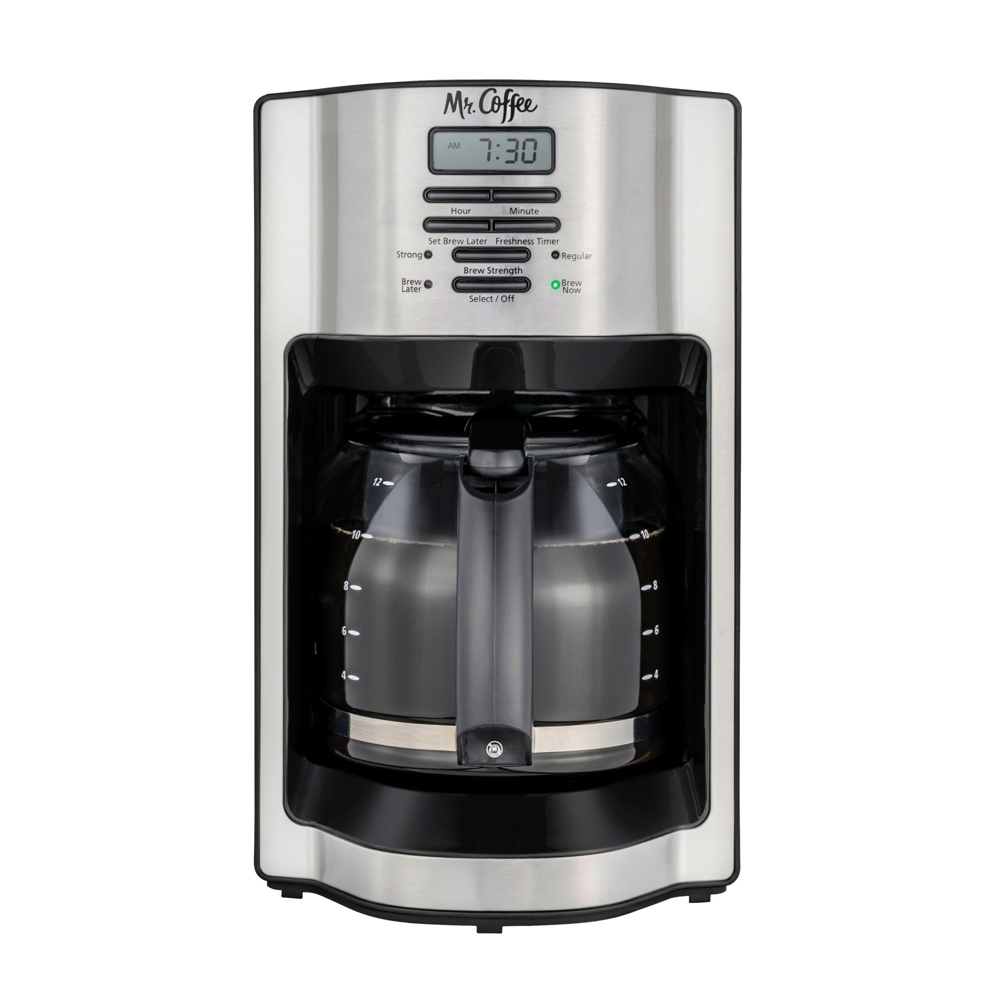 Mr. Coffee 24 Hour Programmable 12 Cup Coffee Maker In Stainless Steel :  Target