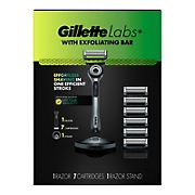 GilletteLabs Exfoliating Bar Men's Razor with Magnetic Stand and 7 Blades