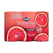 Clorox Scentiva Bleach Free Cleaning Wipes, 3 pk/90 ct. - Tahitian Grapefruit Splash