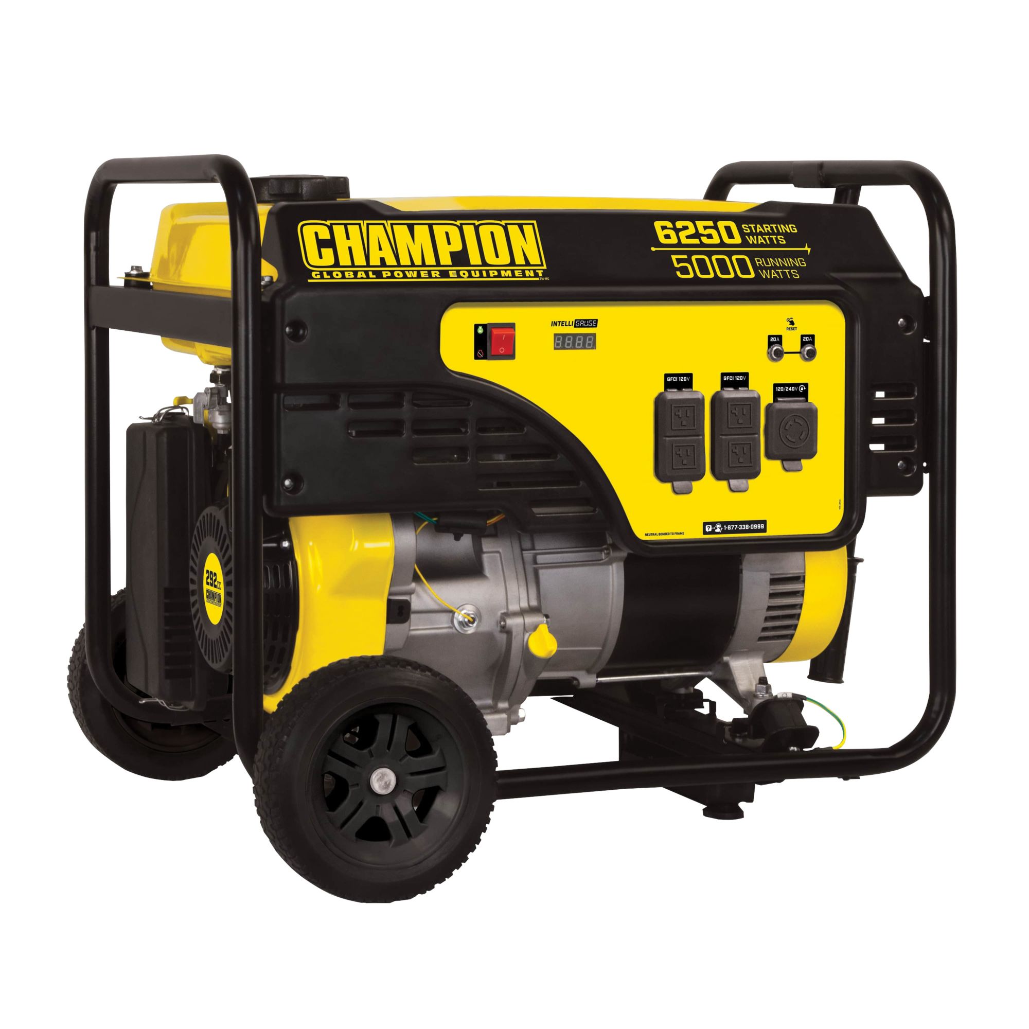 Champion 6250W Starting/5000W Gasoline-Powered Portable Generator with Wheel Kit