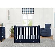 BabyGap by Delta Children Graham 4-in-1 Convertible Crib with Storage Drawer - Navy/Light Blue