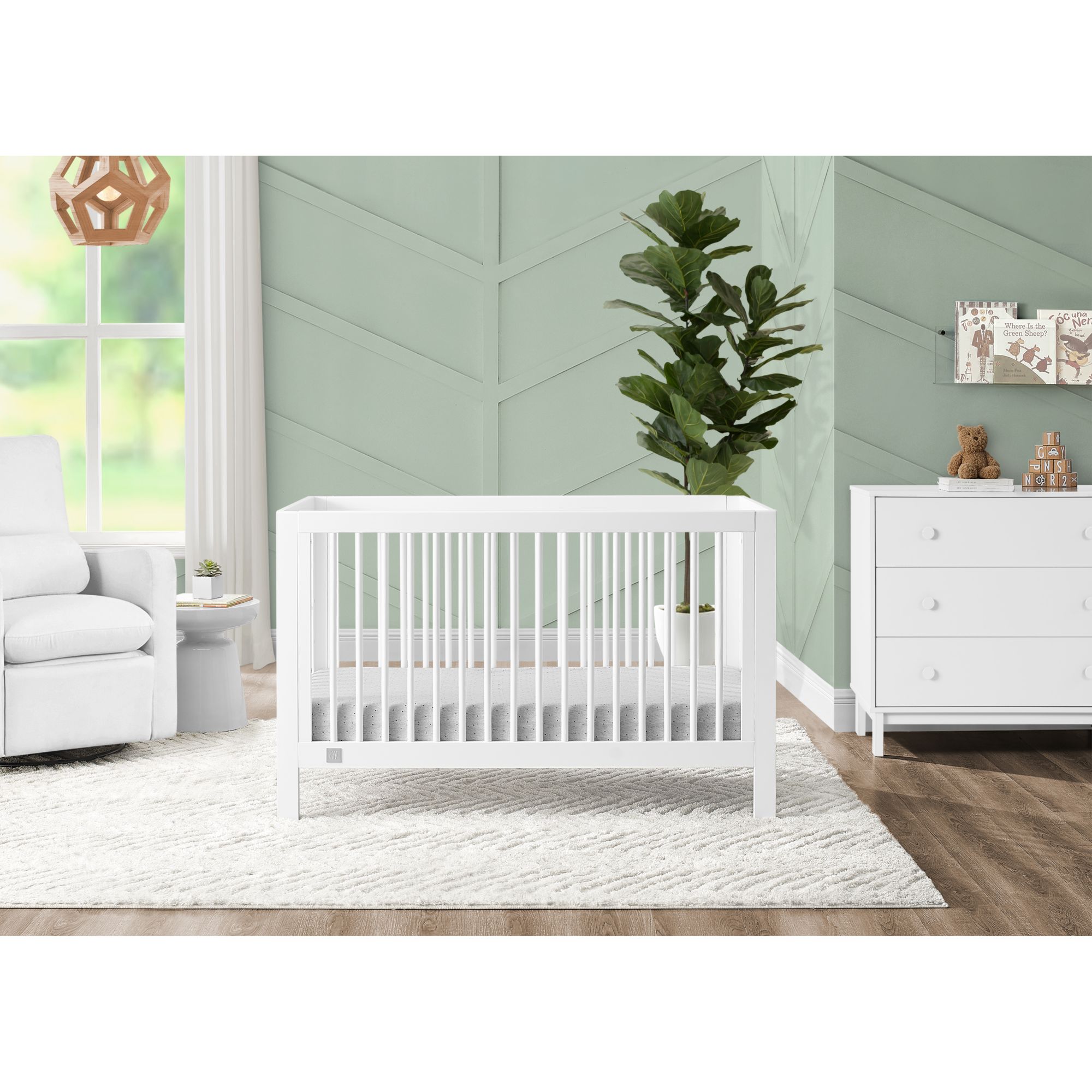 BabyGap by Delta Children Charlie 6-in-1 Convertible Crib - Bianca White