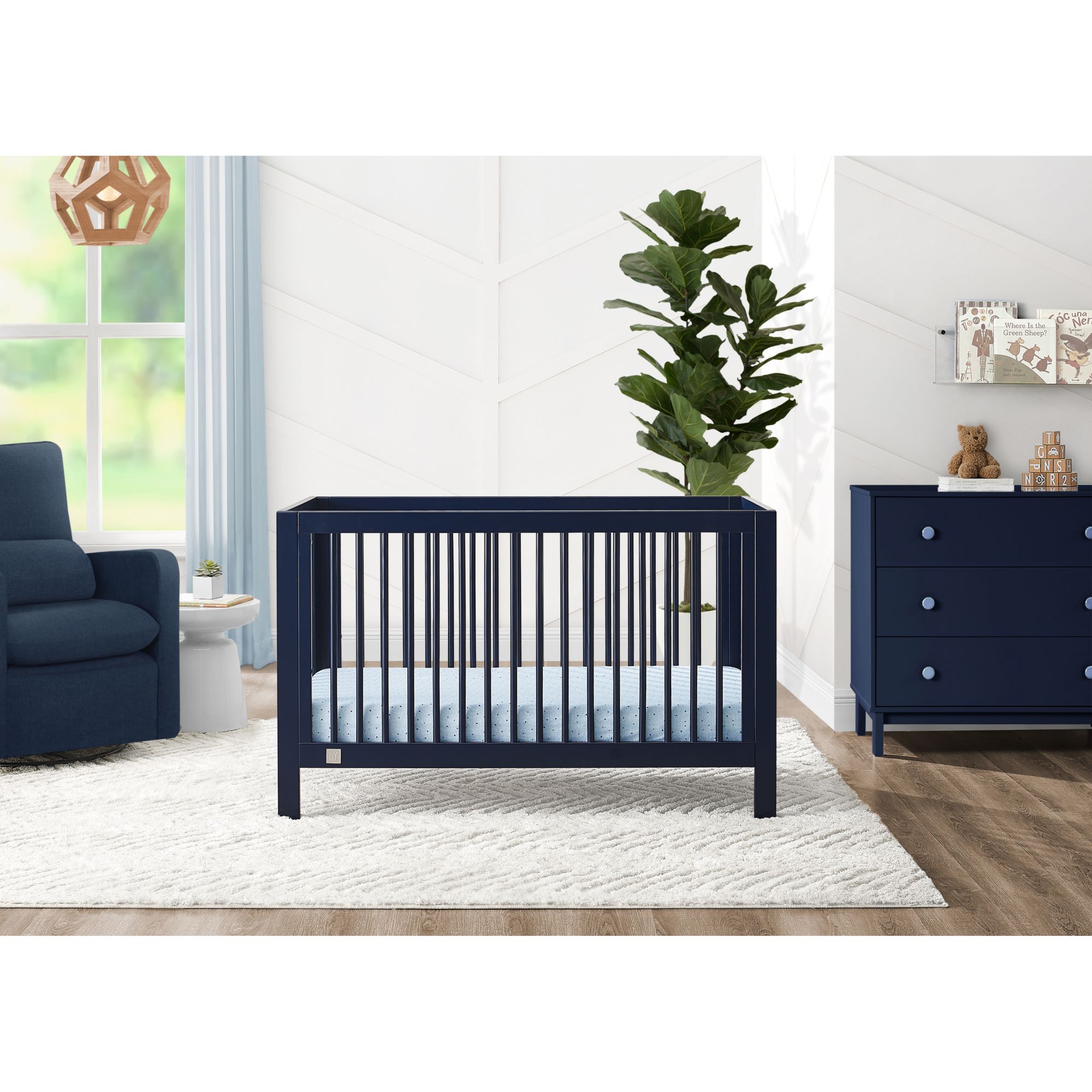 Maisonette Charlie 6 in 1 Convertible Crib Blue