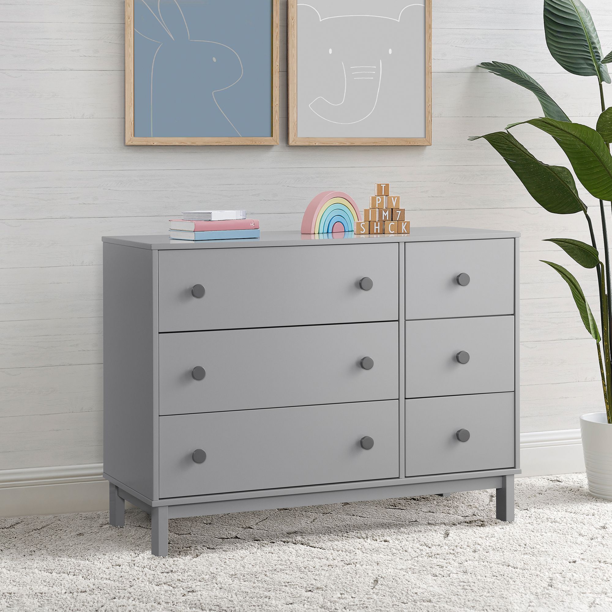 BabyGap by Delta Children Legacy 6 Drawer Dresser - Grey/Dark Grey