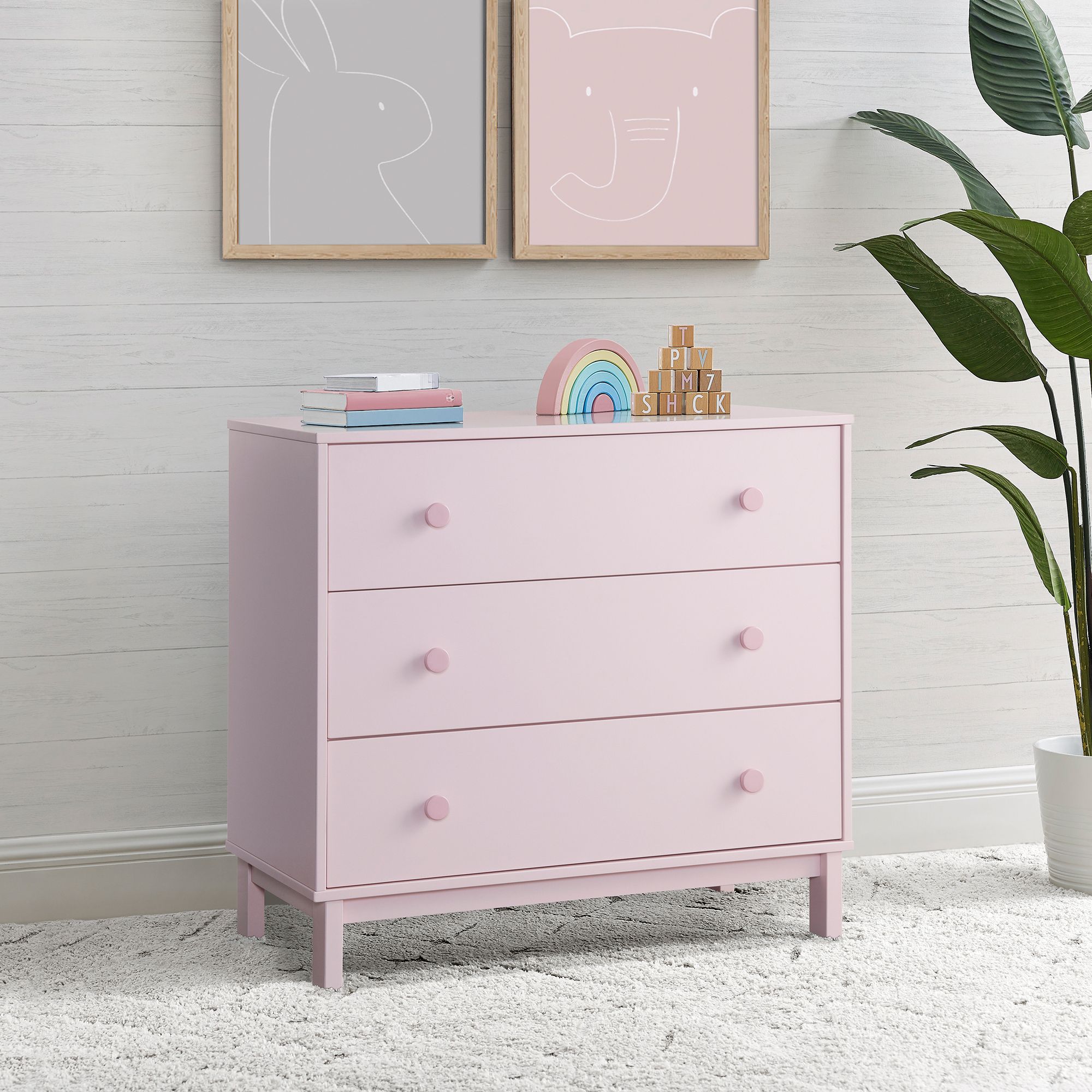 Gap Babygap Legacy 3 Drawer Dresser Blush Pink Dark Pink