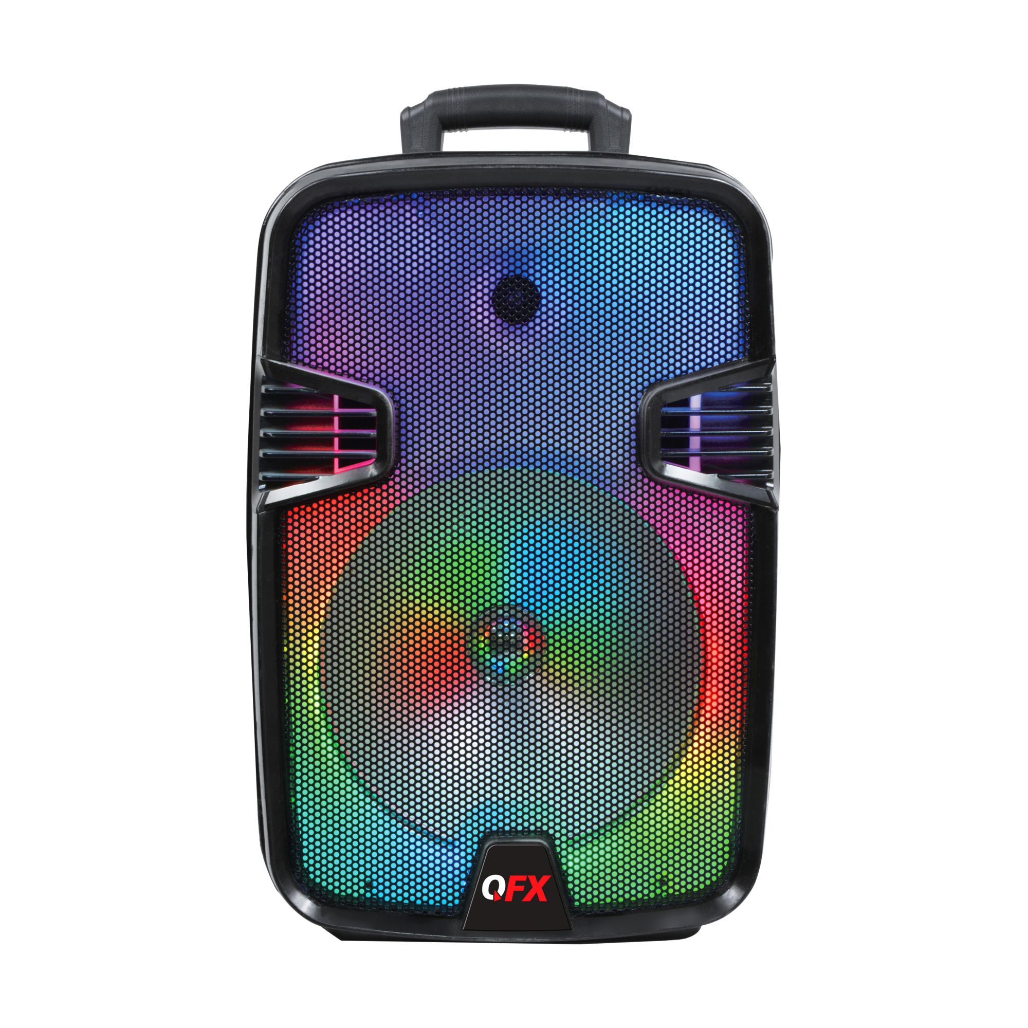 QFX 12&quot; Rechargeable Portable Bluetooth Speaker with Liquid Motion Party Lights & TWS