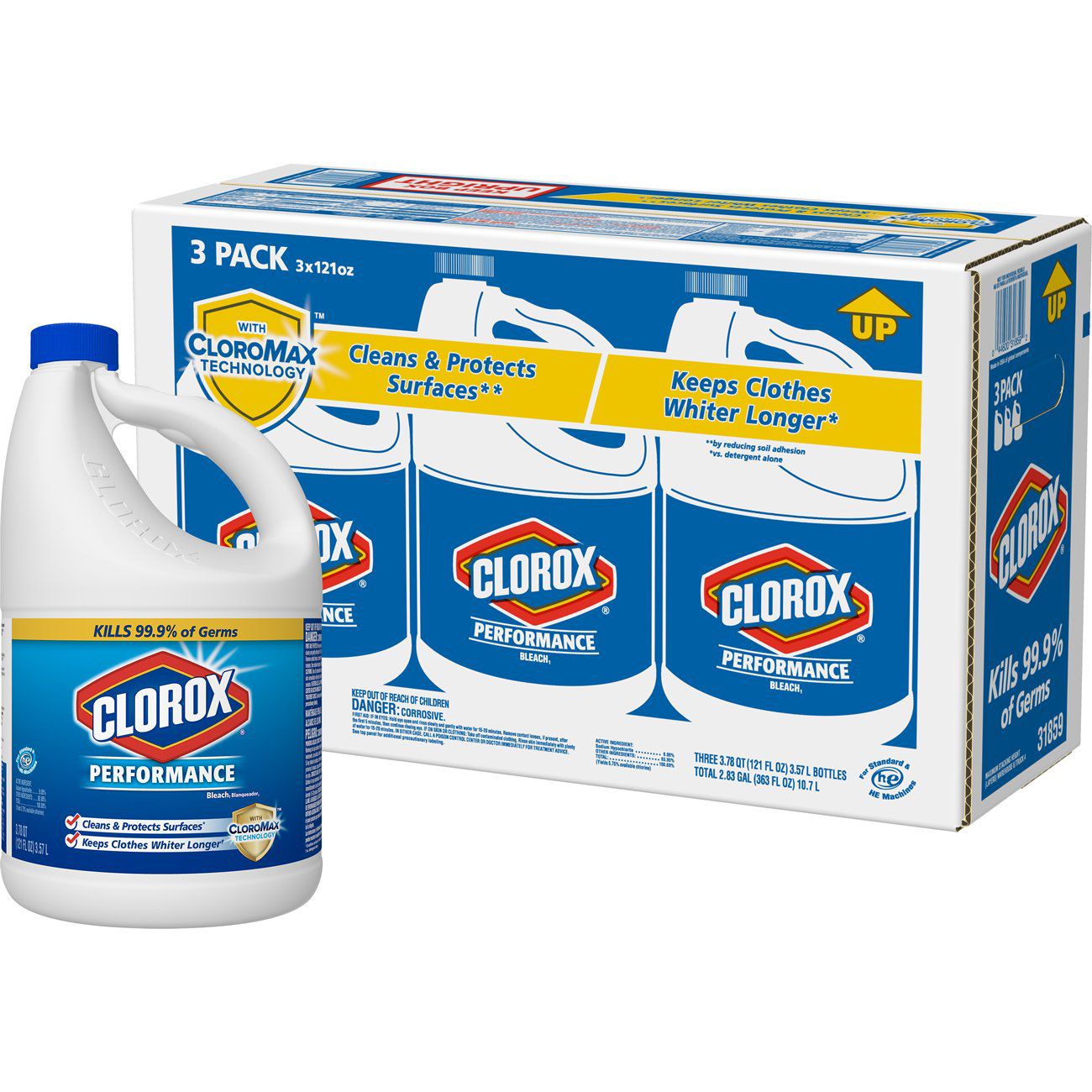 Clorox Performance Bleach 3 Pk 121 Oz Bjs Wholesale Club