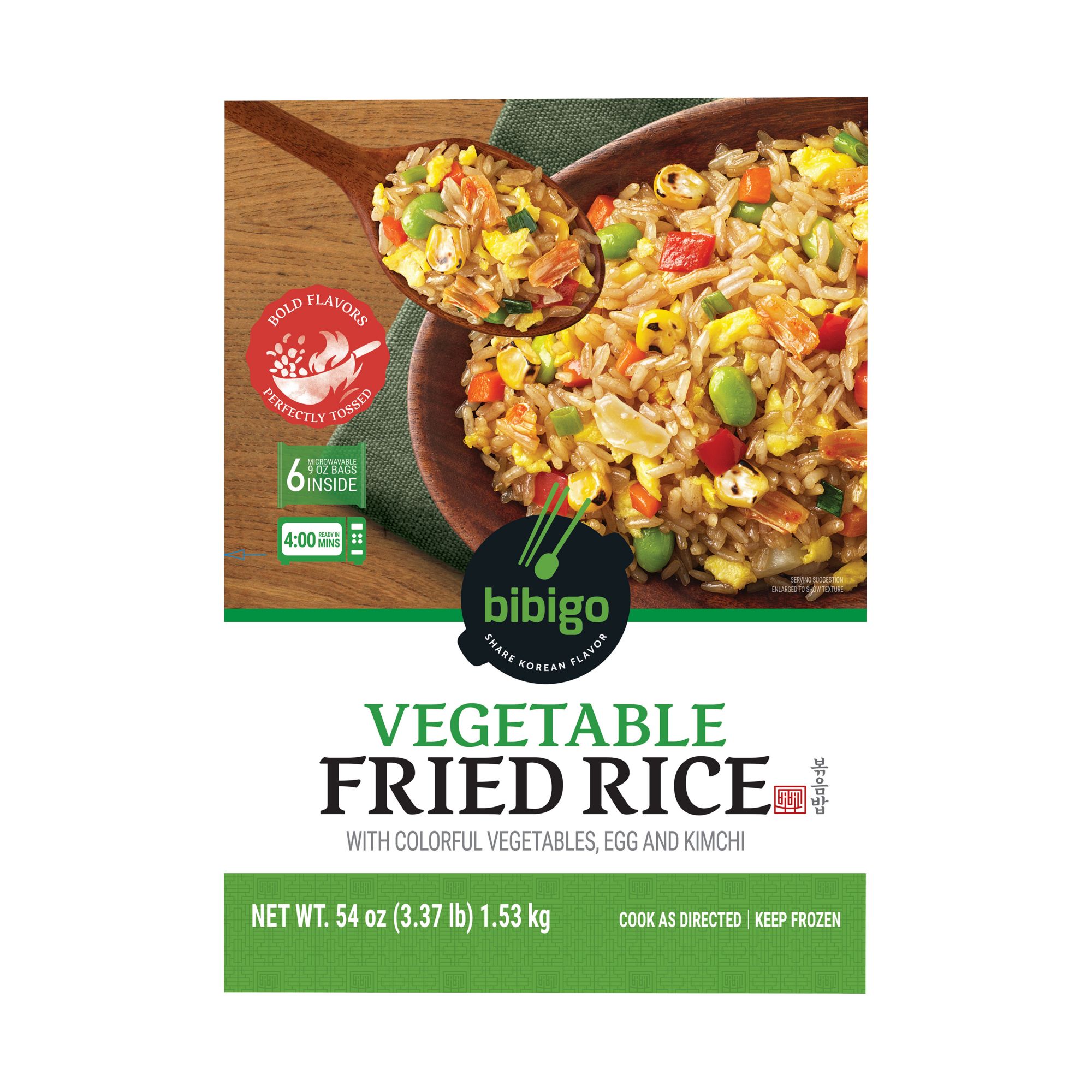 Bibigo Vegetable Kimchi Fried Rice, 6 pk./9 oz.