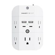Smartpoint 5-Outlet Power hub with USB Ports and Automatic Night Light