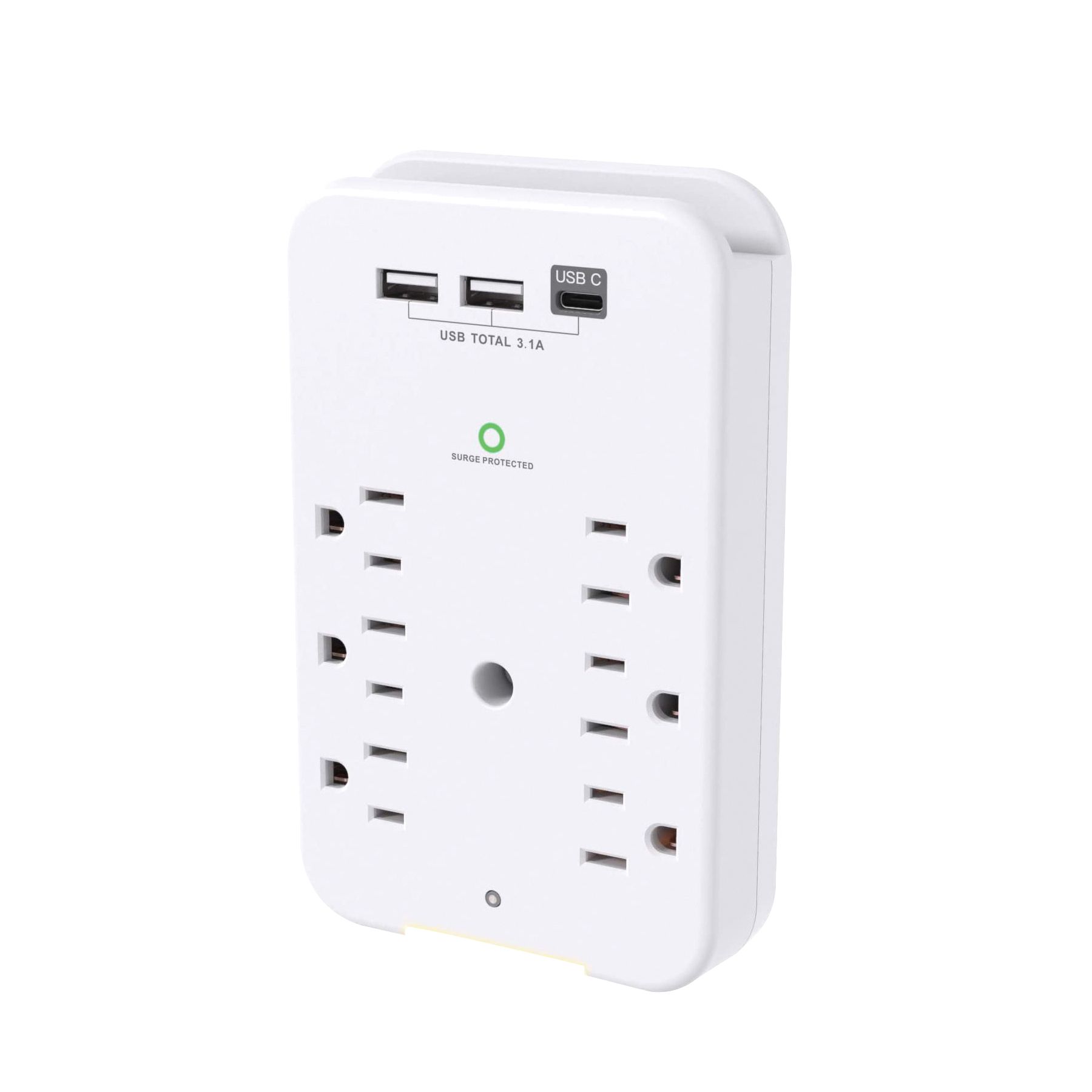 Smartpoint 6-Outlet Power Strip with USB Ports