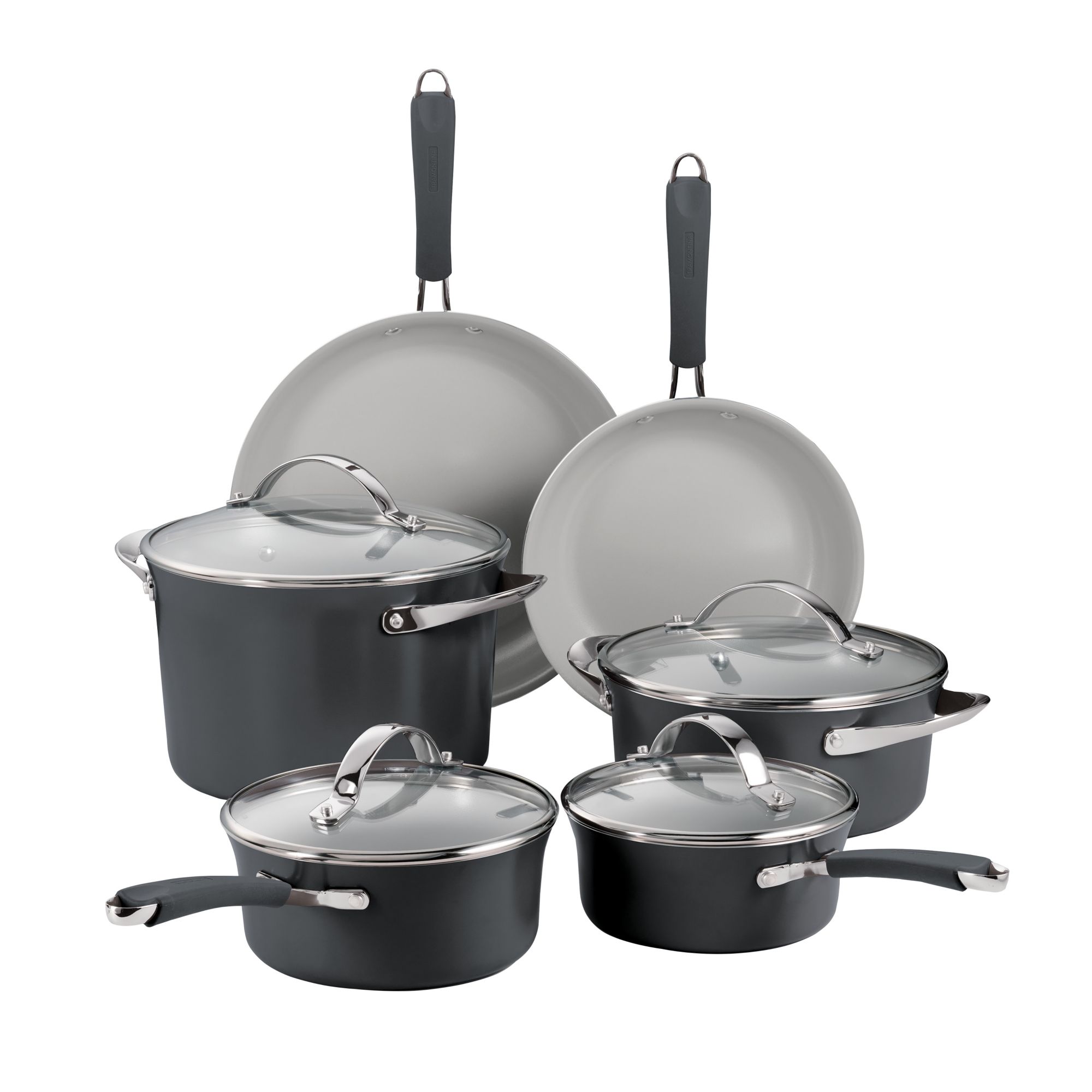 Farberware 3pc Nonstick Aluminum Reliance Skillet and Griddle Cookware Set  Black