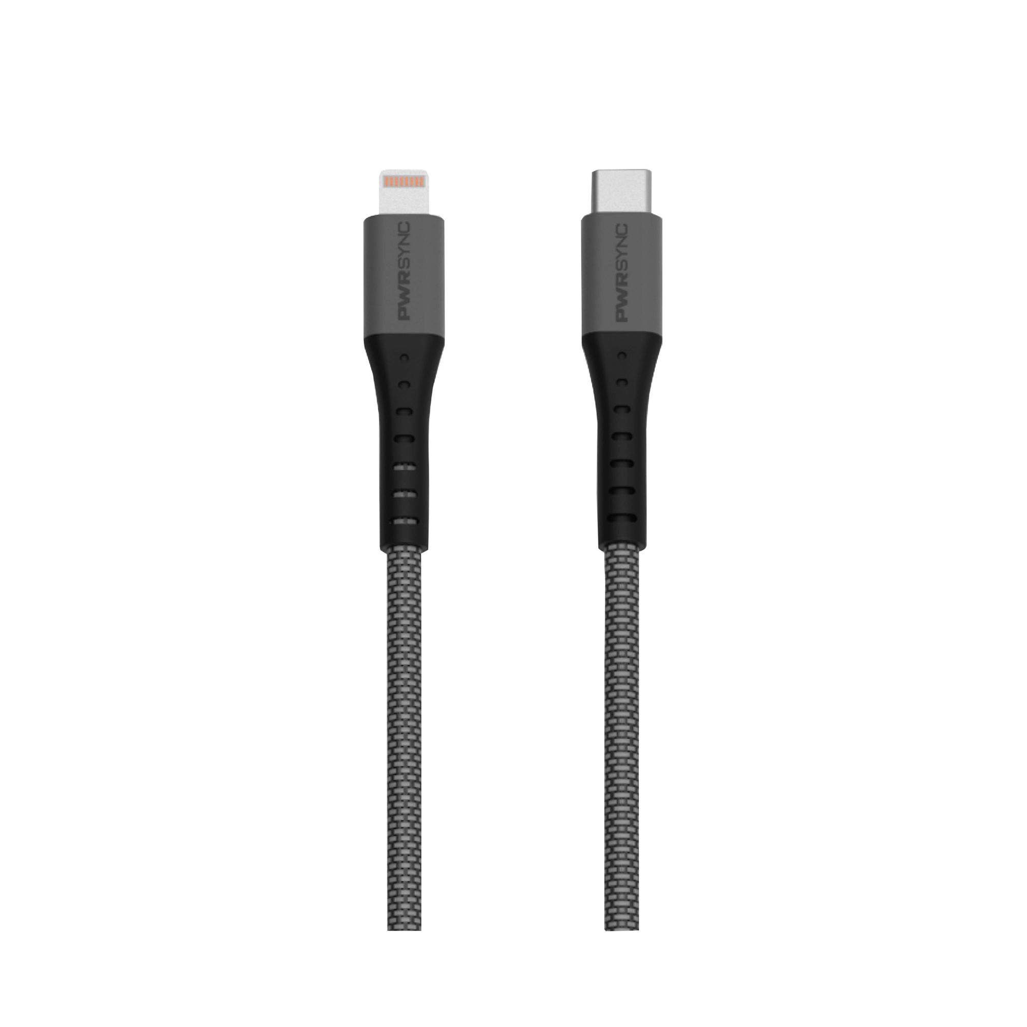 Tzumi PWRSync 10' Tough Lightning to USB-C Cable - Black