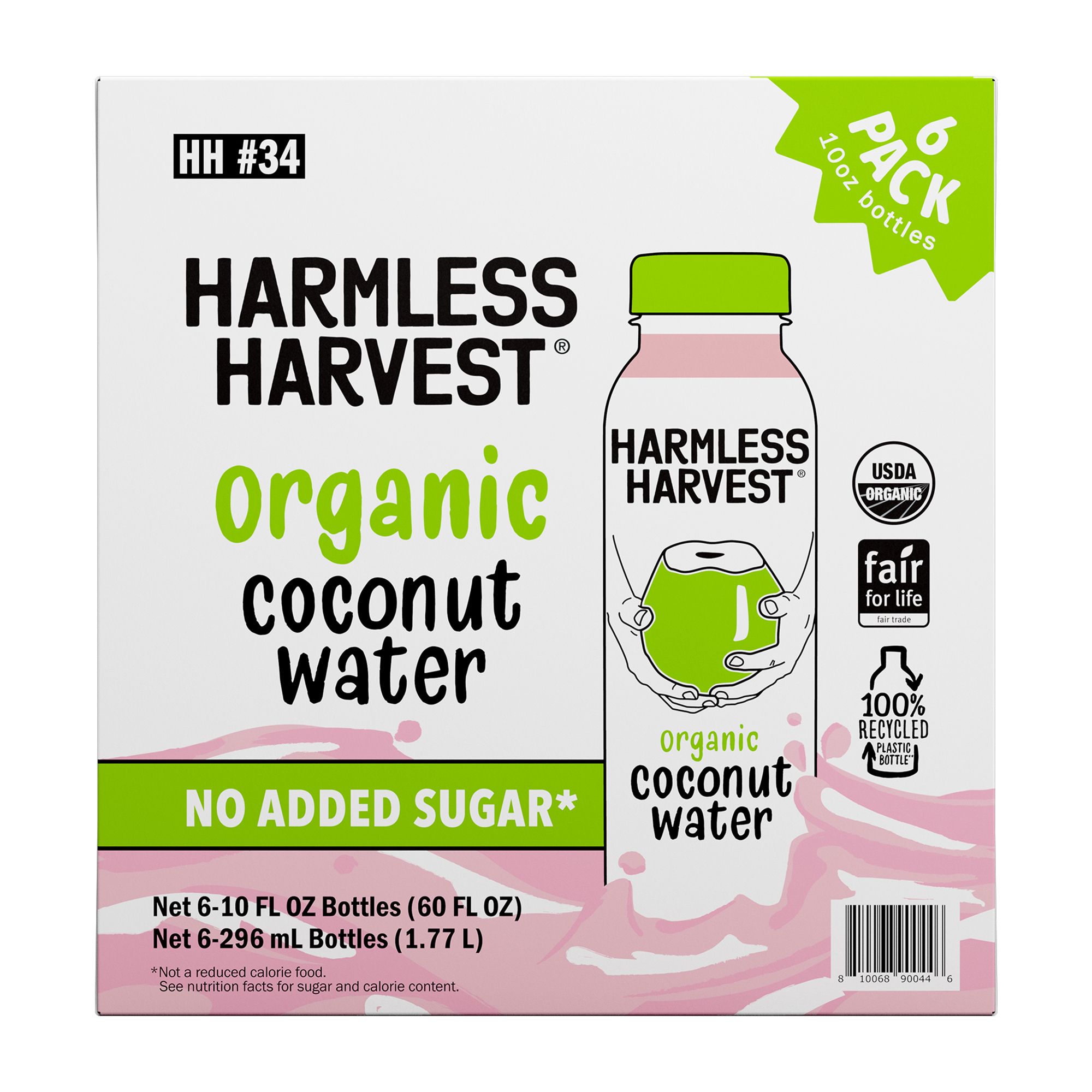 Harmless Harvest Organic Coconut Water, 6 pk./10 oz.