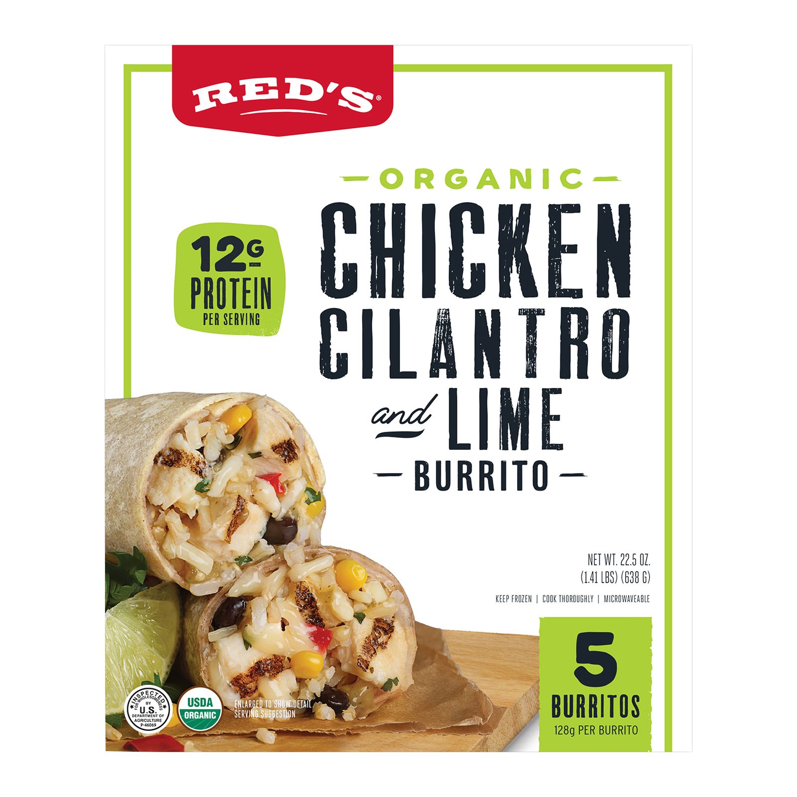 Red's Organic Chicken Cilantro Lime Burrito, 5 pk.