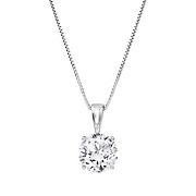 0.50 ct. t.w. Round Cut Diamond Solitaire Pendant Necklace in 14k White Gold