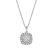1 ct. t.w. Round Cut Diamond Halo Pendant Necklace in 14k White Gold