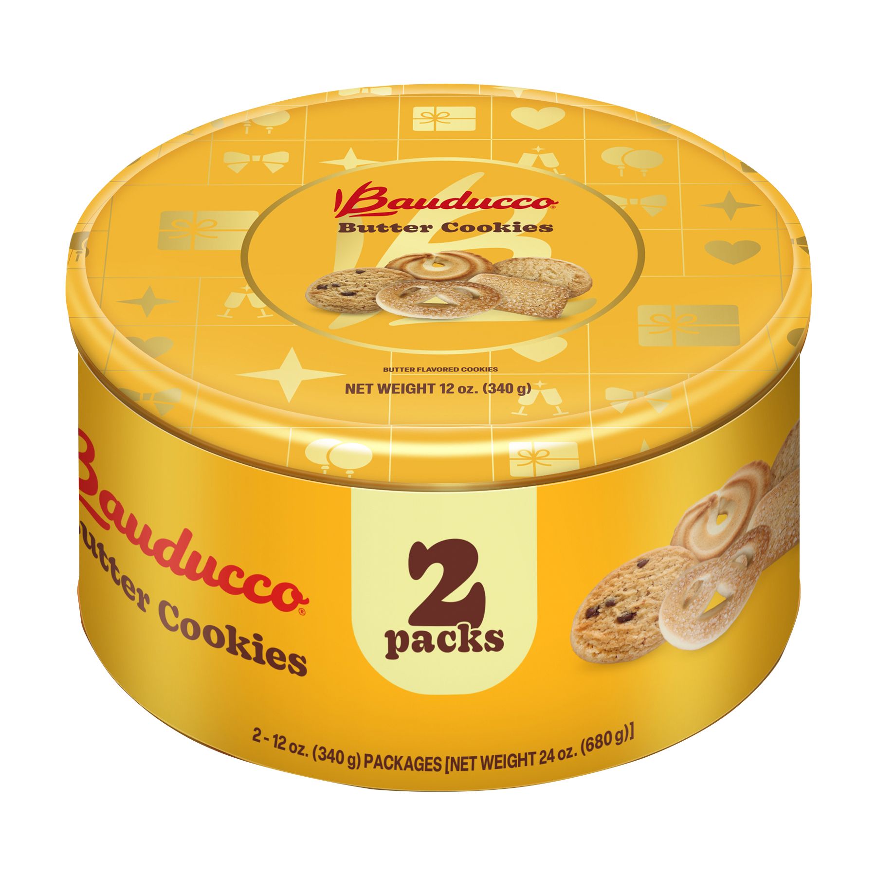 Bauducco Butter Cookies Tin, 2 pk./12 oz.