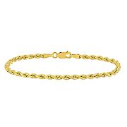 Rope Chain 7.5&quot; Bracelet in 14k Yellow Gold