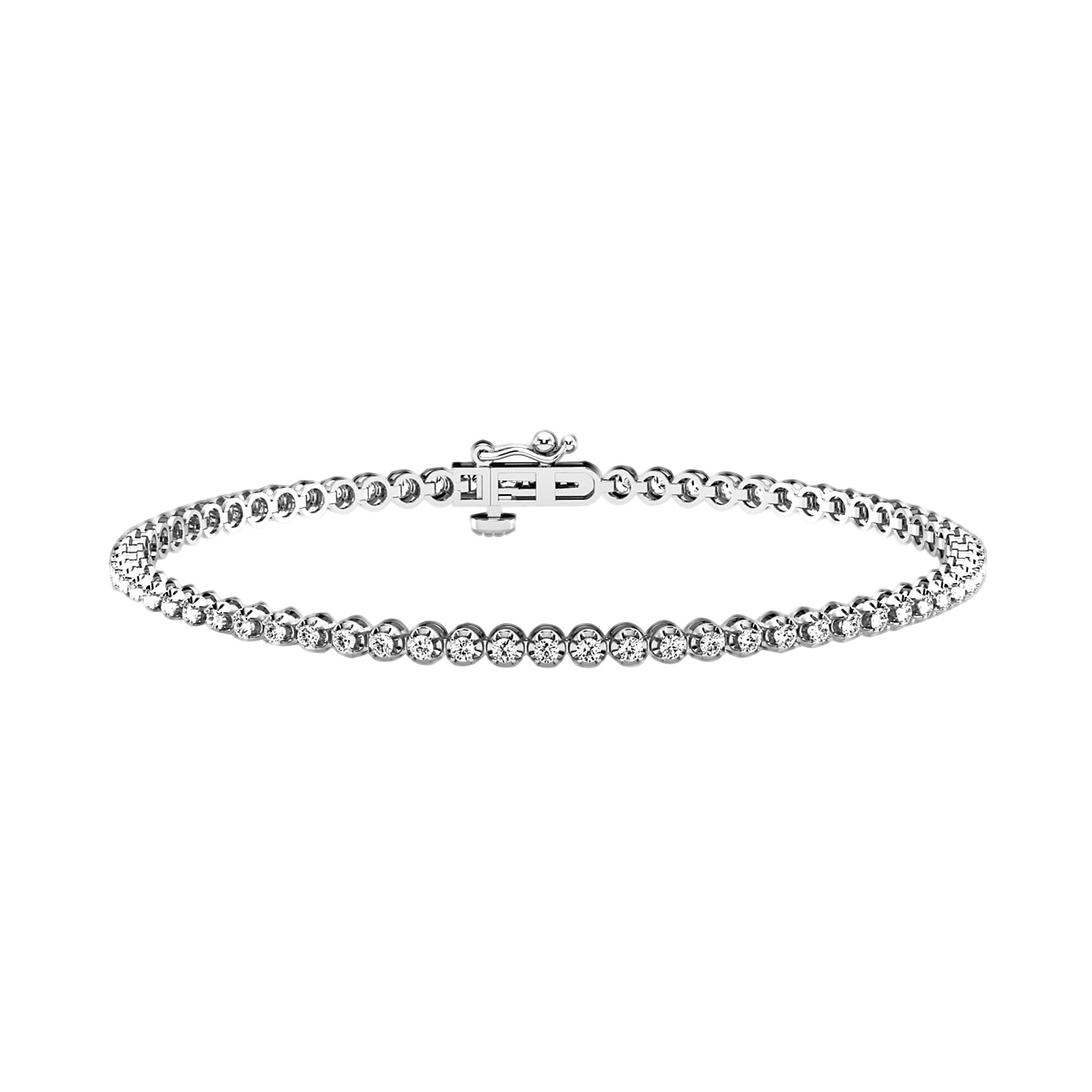 1 ct. t.w. Round Diamond Tennis Bracelet in 14K White Gold 7&quot; Length