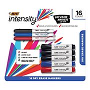 BIC Intensity Tank and Pocket Dry Erase Markers With Low-Odor Ink, 16 ct. - Black, Blue and Red