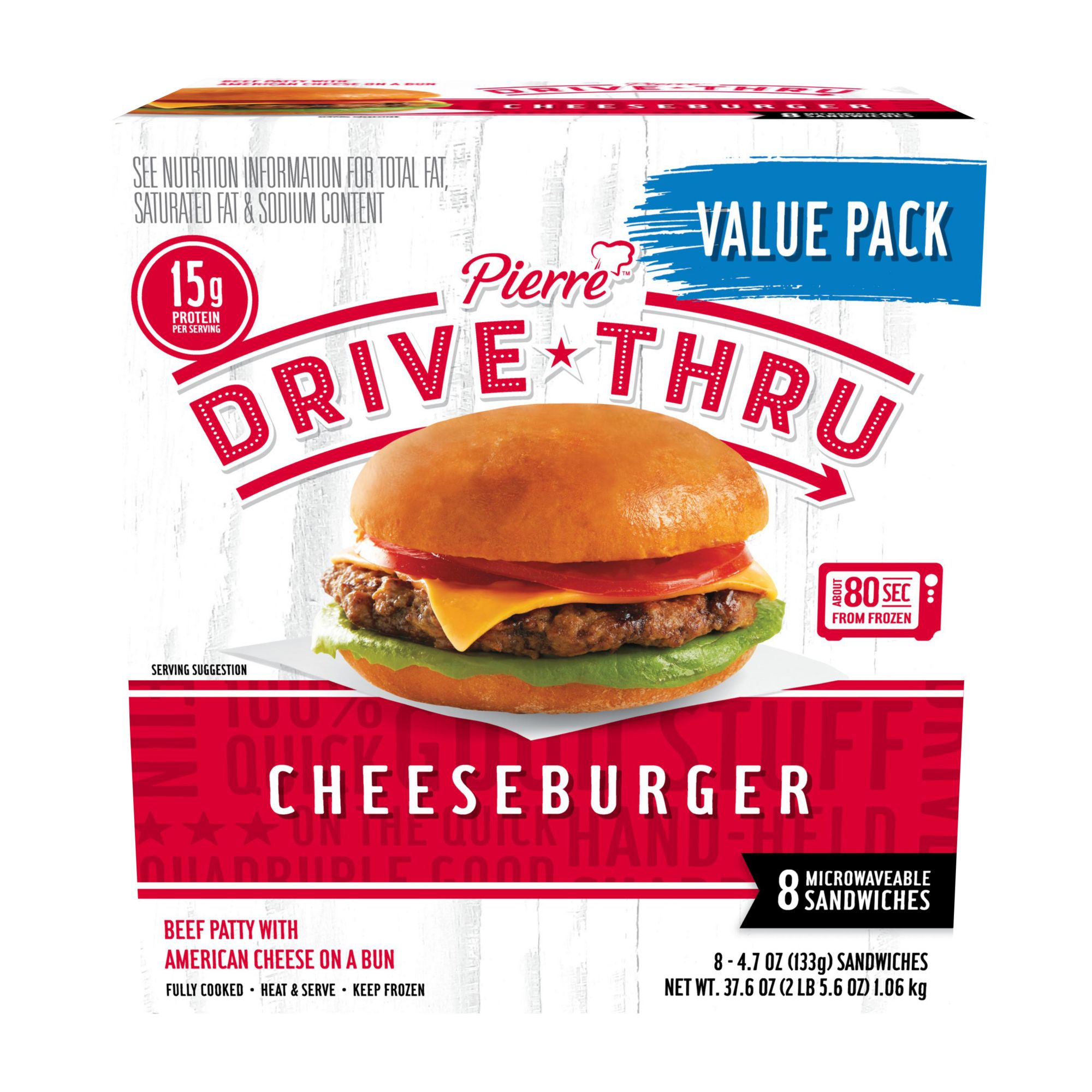 Pierre Drive Thru Cheeseburgers Value Pack, 8 ct.