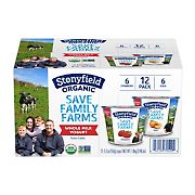 Stonyfield Organic Save Family Farms Peach & Strawberry Variety Pack, 12 ct./5.3 oz.