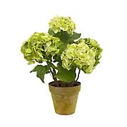 Winward Potted Hydrangea Decorative Artificial Plant - Light Green