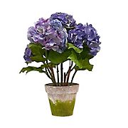 Winward Potted Hydrangea Decorative Artificial Plant - Purple/Green, 4 ct.